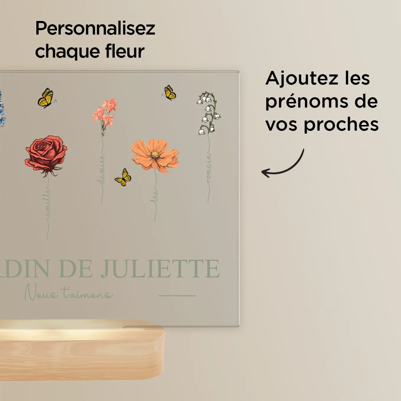 Lampe Acrylique Personnalisée « Le Jardin de Mamie » - Image 13