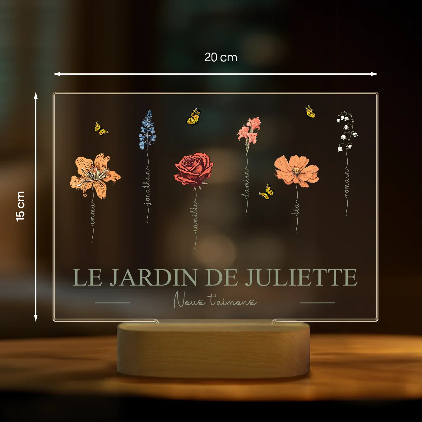 Lampe Acrylique Personnalisée « Le Jardin de Mamie » - Image 14