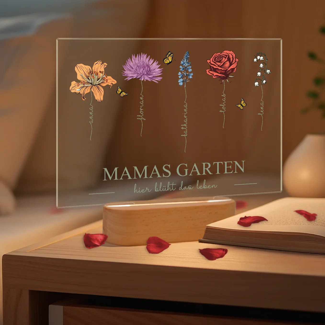 Lampe Acrylique Personnalisée « Le Jardin de Mamie » - Image 3
