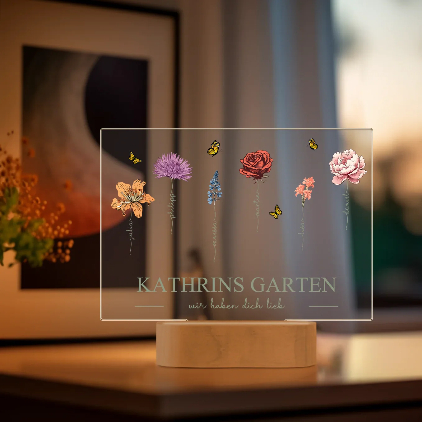Lampe Acrylique Personnalisée « Le Jardin de Mamie » - Image 8