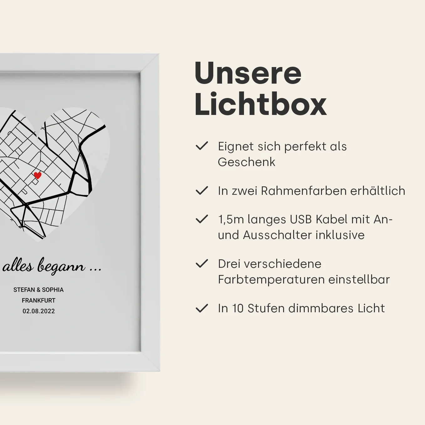 LED Bilderrahmen mit personalisiertem Bild "Wo alles begann" - Image 9