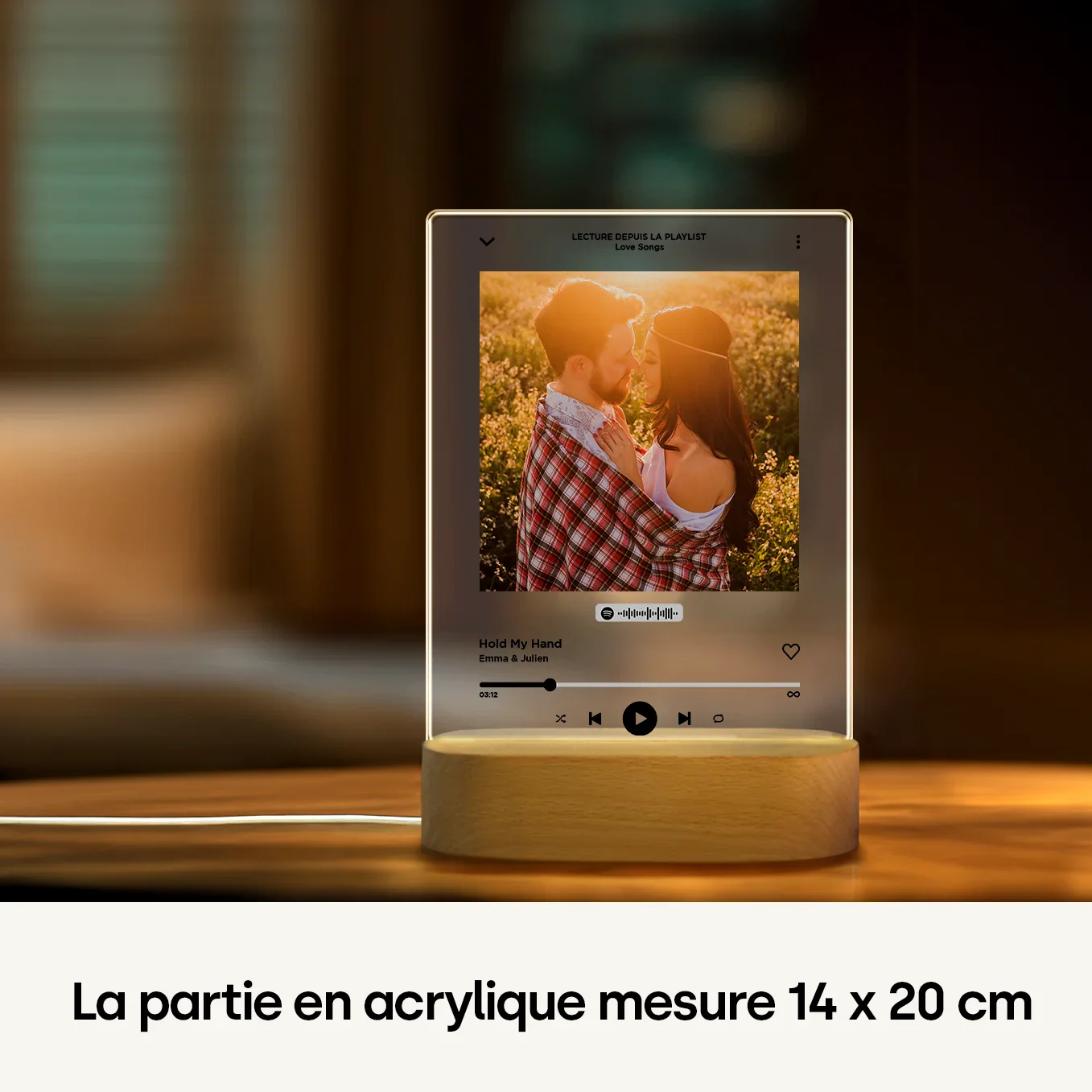 Lumière acrylique personnalisée « Chanson préférée » – Veilleuse - Image 6