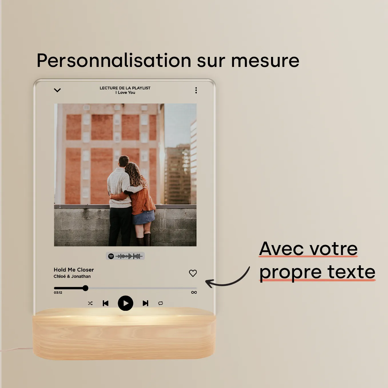 Lumière acrylique personnalisée « Chanson préférée » – Veilleuse - Image 7