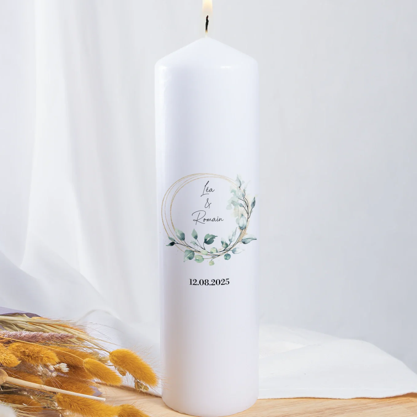 Bougie de mariage personnalisée « Eucalyptus » - Image 13