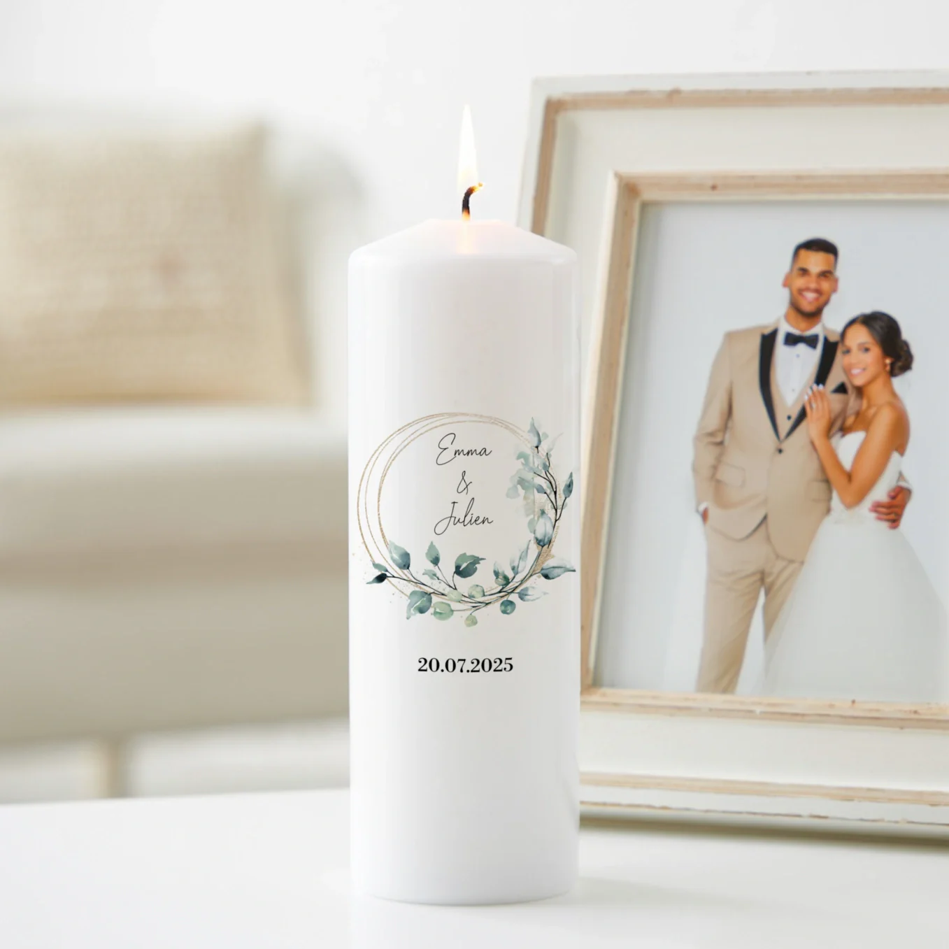 Bougie de mariage personnalisée « Eucalyptus » - Image 16
