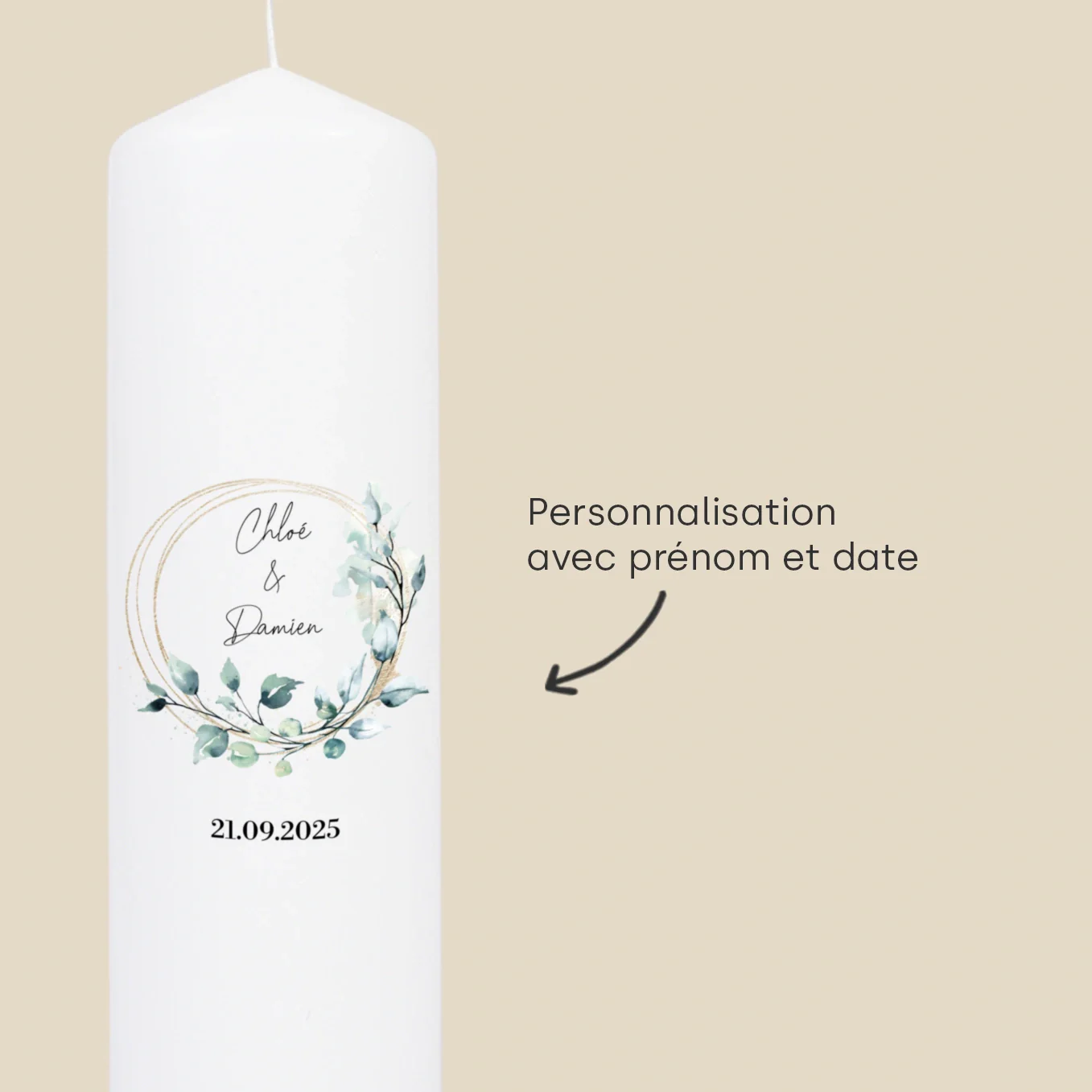 Bougie de mariage personnalisée « Eucalyptus » - Image 18