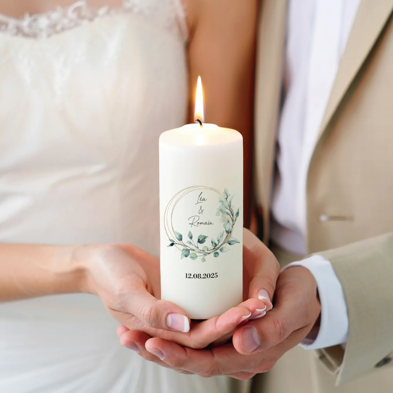 Bougie de mariage personnalisée « Eucalyptus » - Image 20
