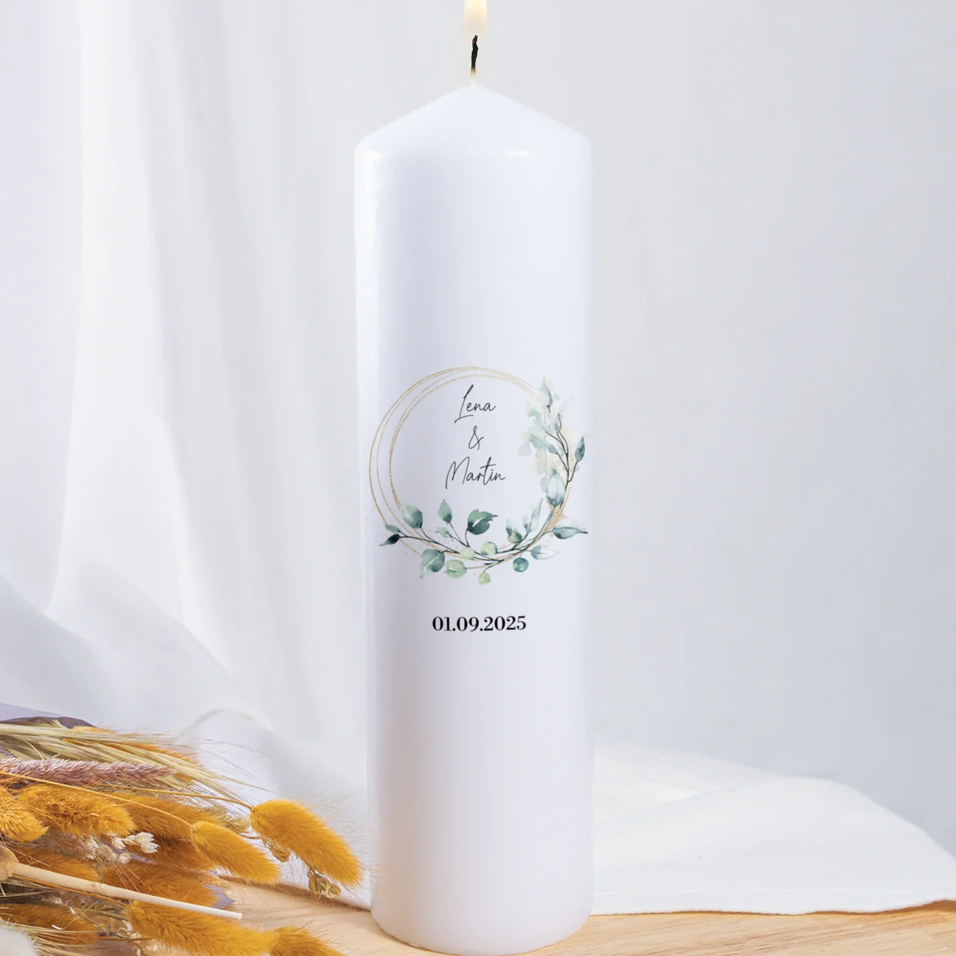 Bougie de mariage personnalisée « Eucalyptus » - Image 3