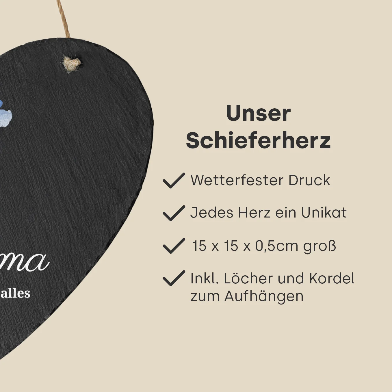 Personalisierte Schieferplatte "Blumen für Mama" - Image 10