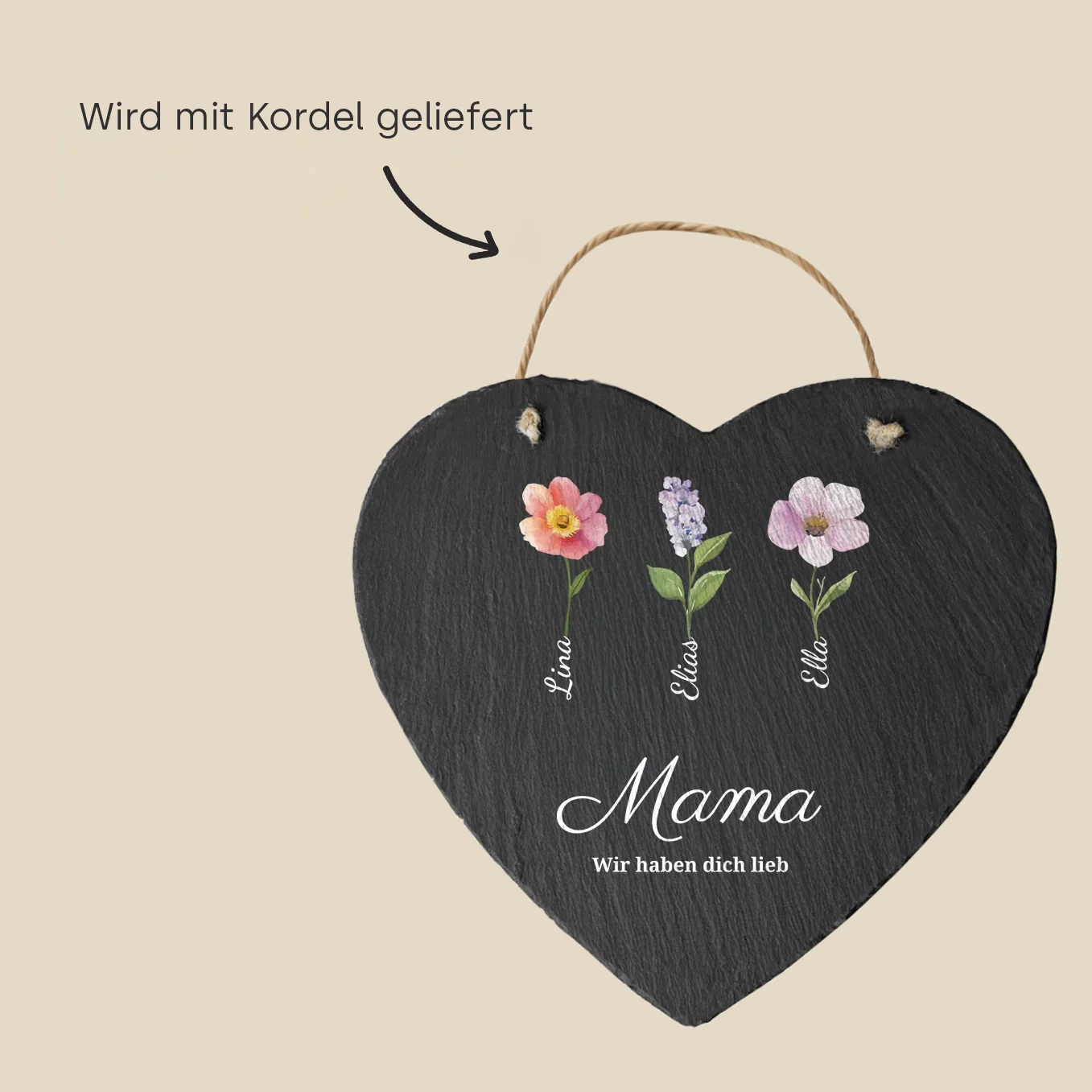 Personalisierte Schieferplatte "Blumen für Mama" - Image 4