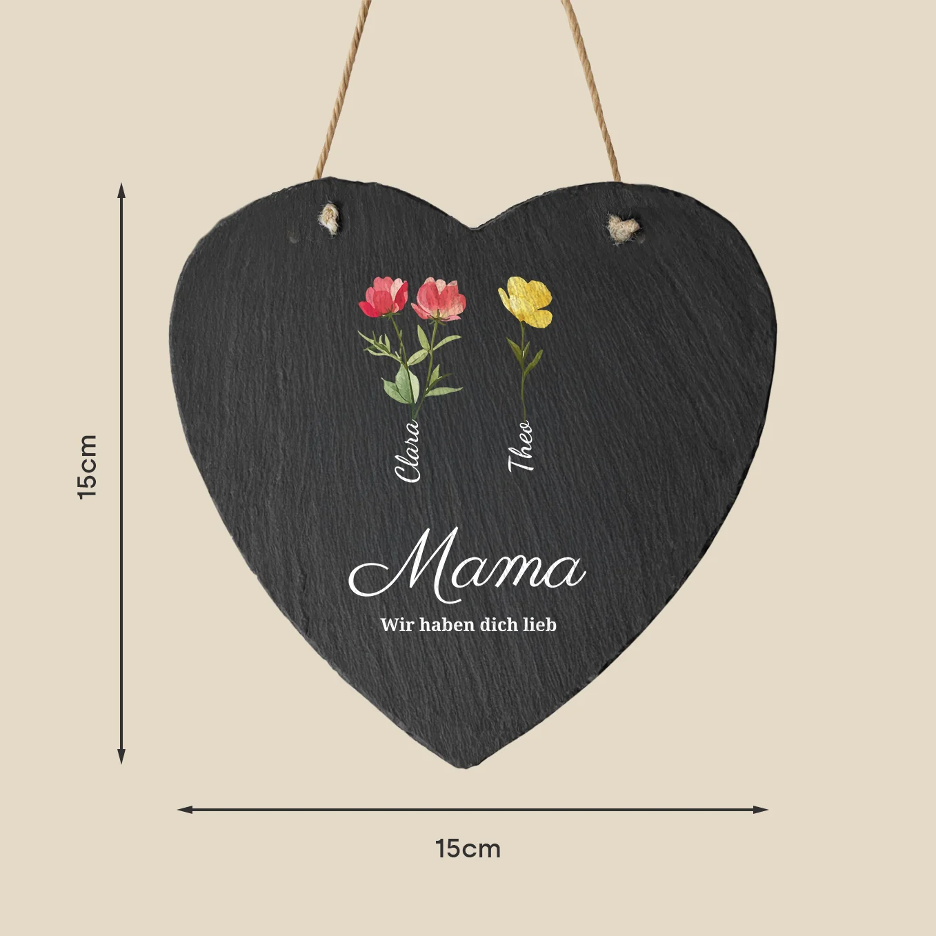 Personalisierte Schieferplatte "Blumen für Mama" - Image 7