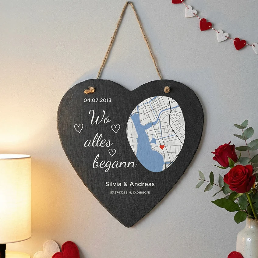 Personalisierte Schieferplatte "Wo alles begann" - Image 2