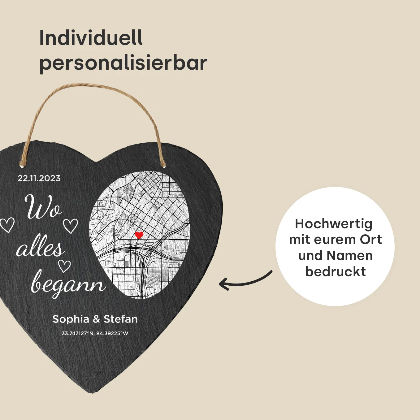Personalisierte Schieferplatte "Wo alles begann" - Image 7