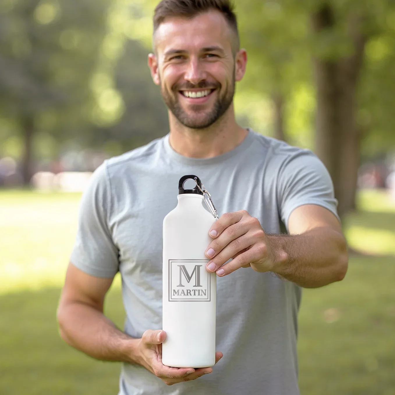 Personalisierte Trinkflasche mit Karabinerhaken "Name" - Image 6