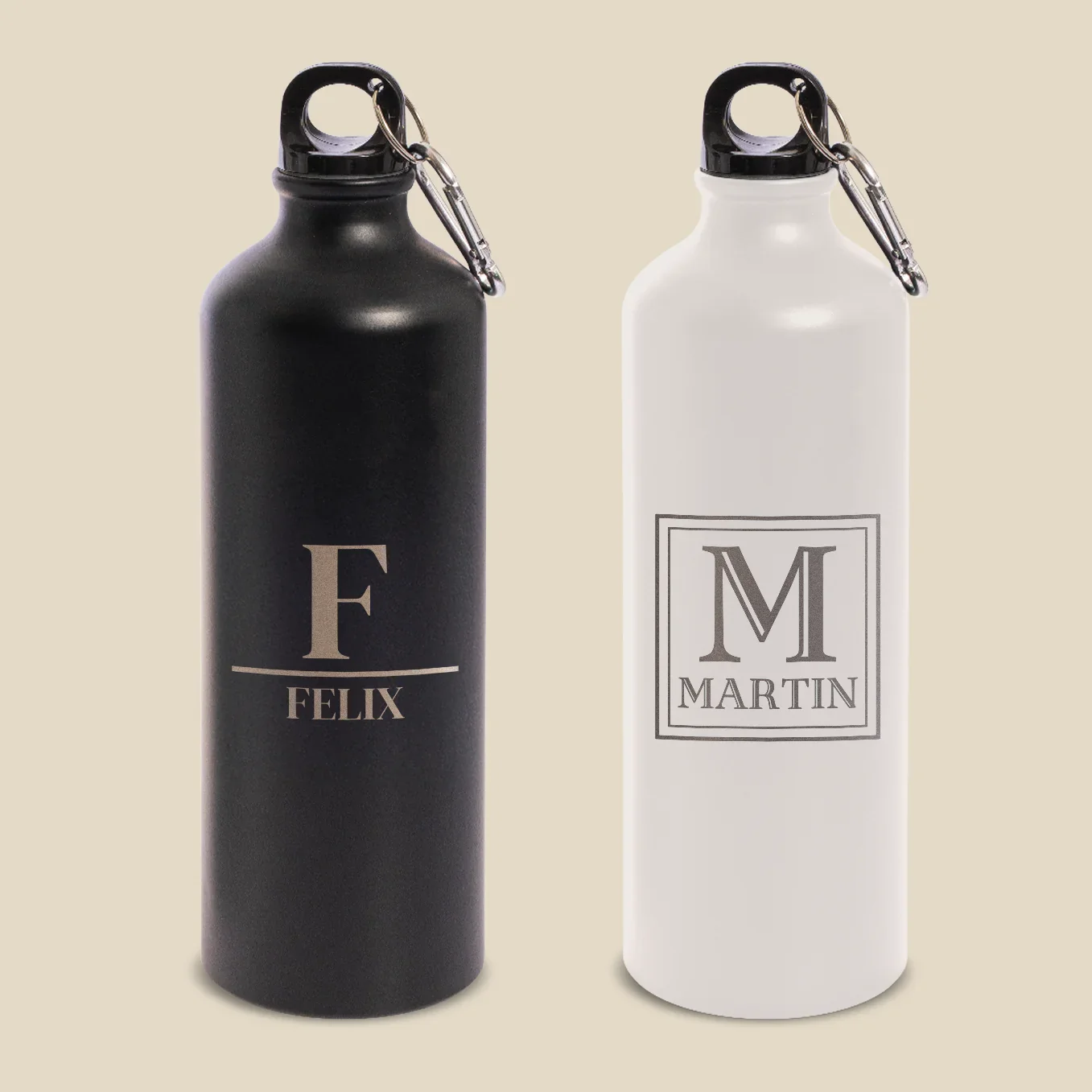 Personalisierte Trinkflasche mit Karabinerhaken "Name" - Image 7