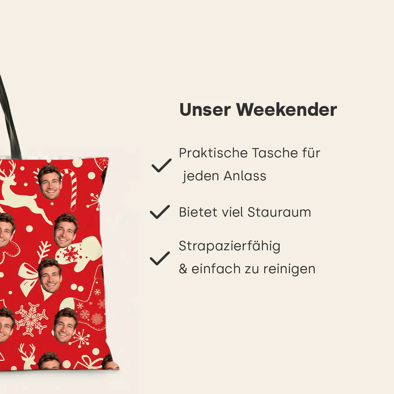 Sac week-end personnalisé "Motif Noël" - Image 5