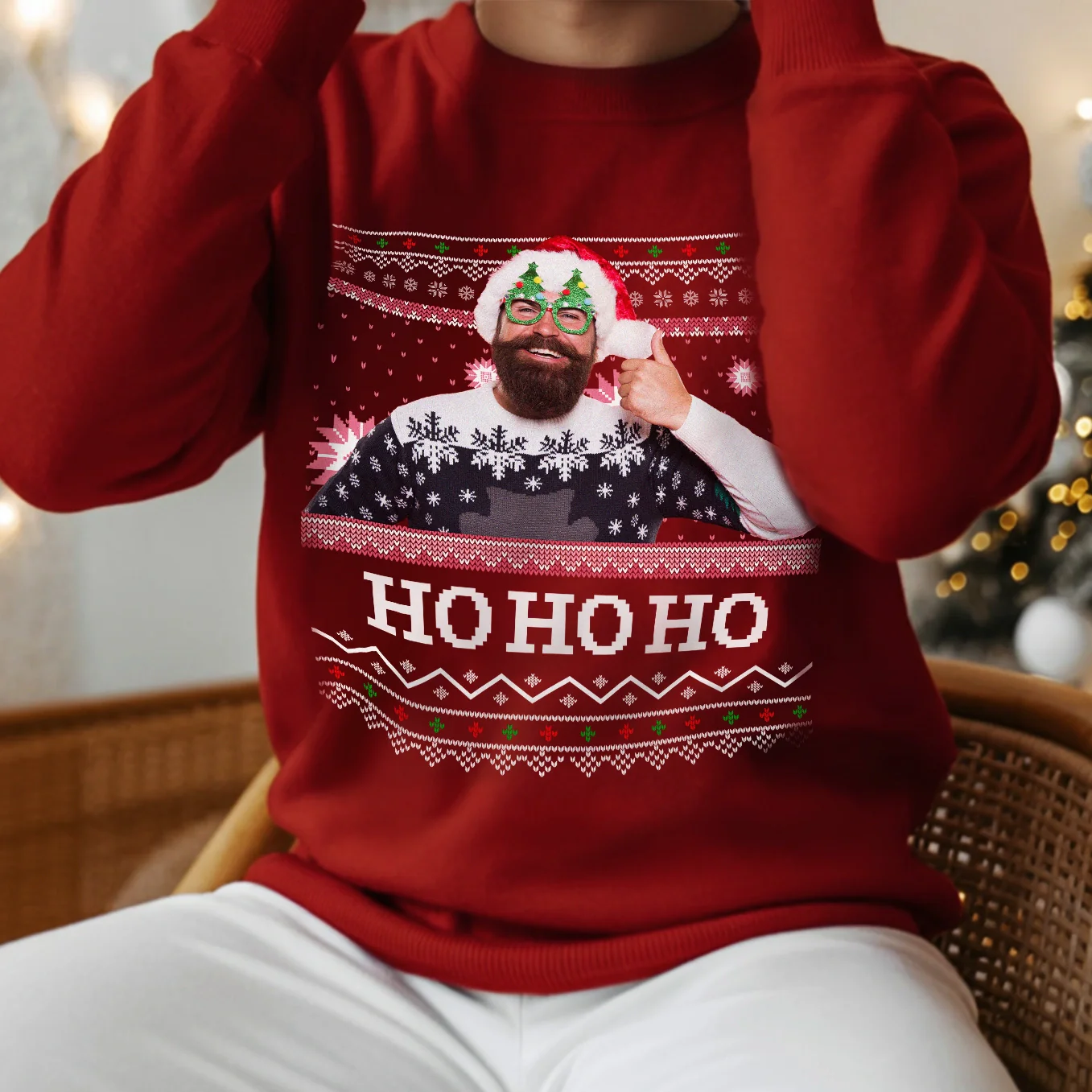 Pull de Noël personnalisé "Ho Ho Ho" - Image 3