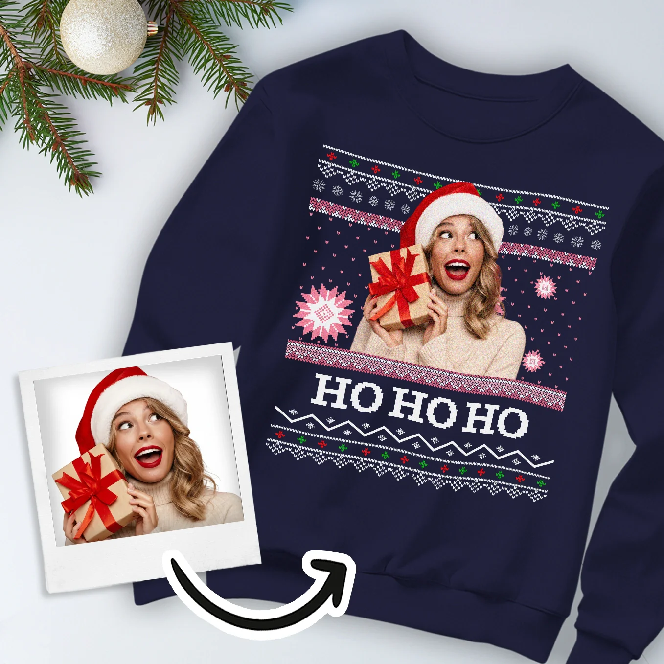 Pull de Noël personnalisé "Ho Ho Ho" - Image 8