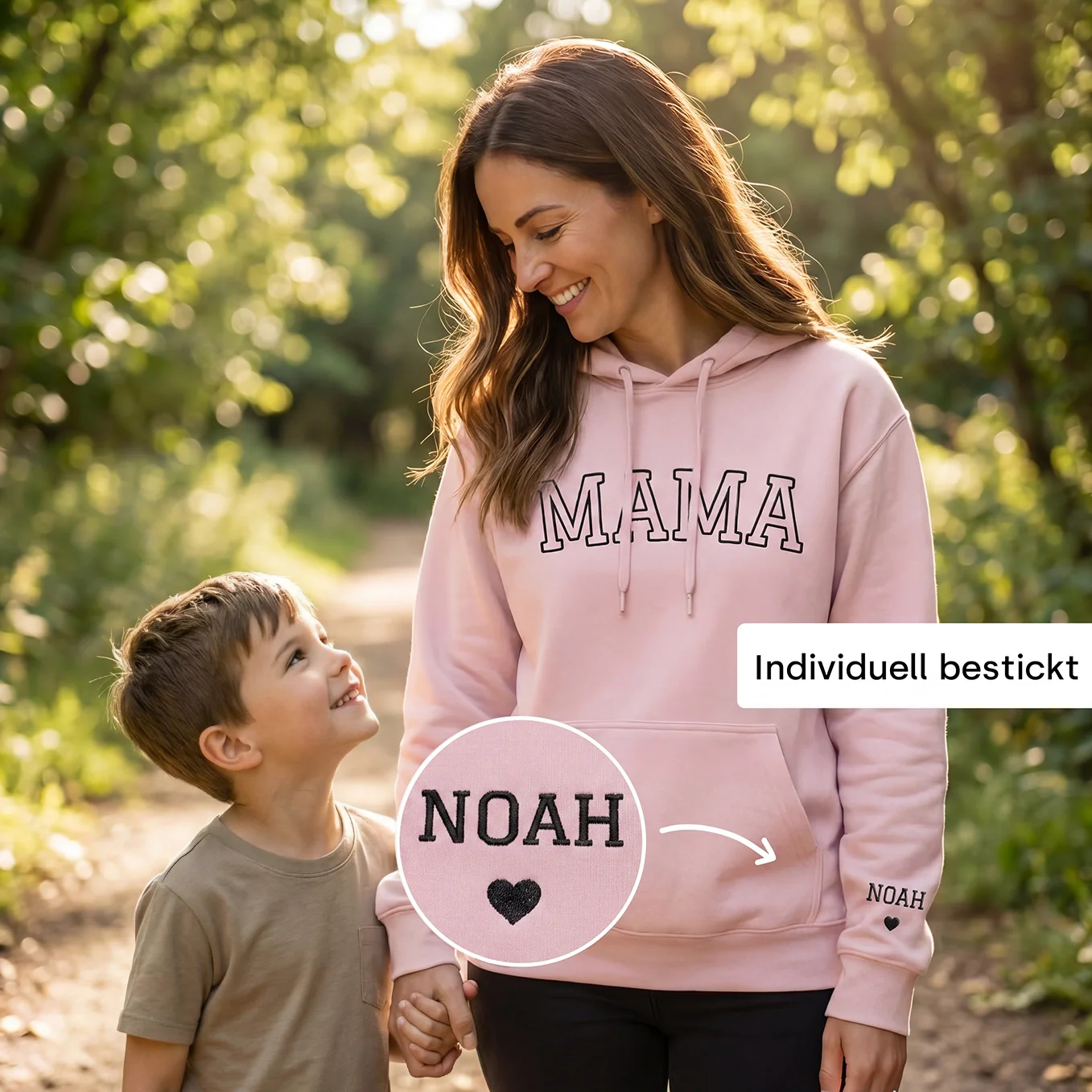 Personalisierter Hoodie bestickt "Mama"