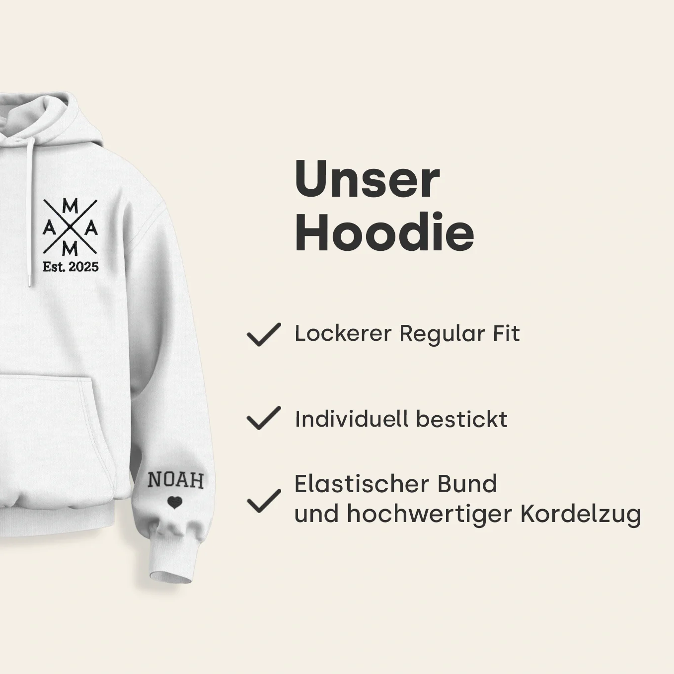Personalisierter Hoodie bestickt "Mama Cross" - Image 9