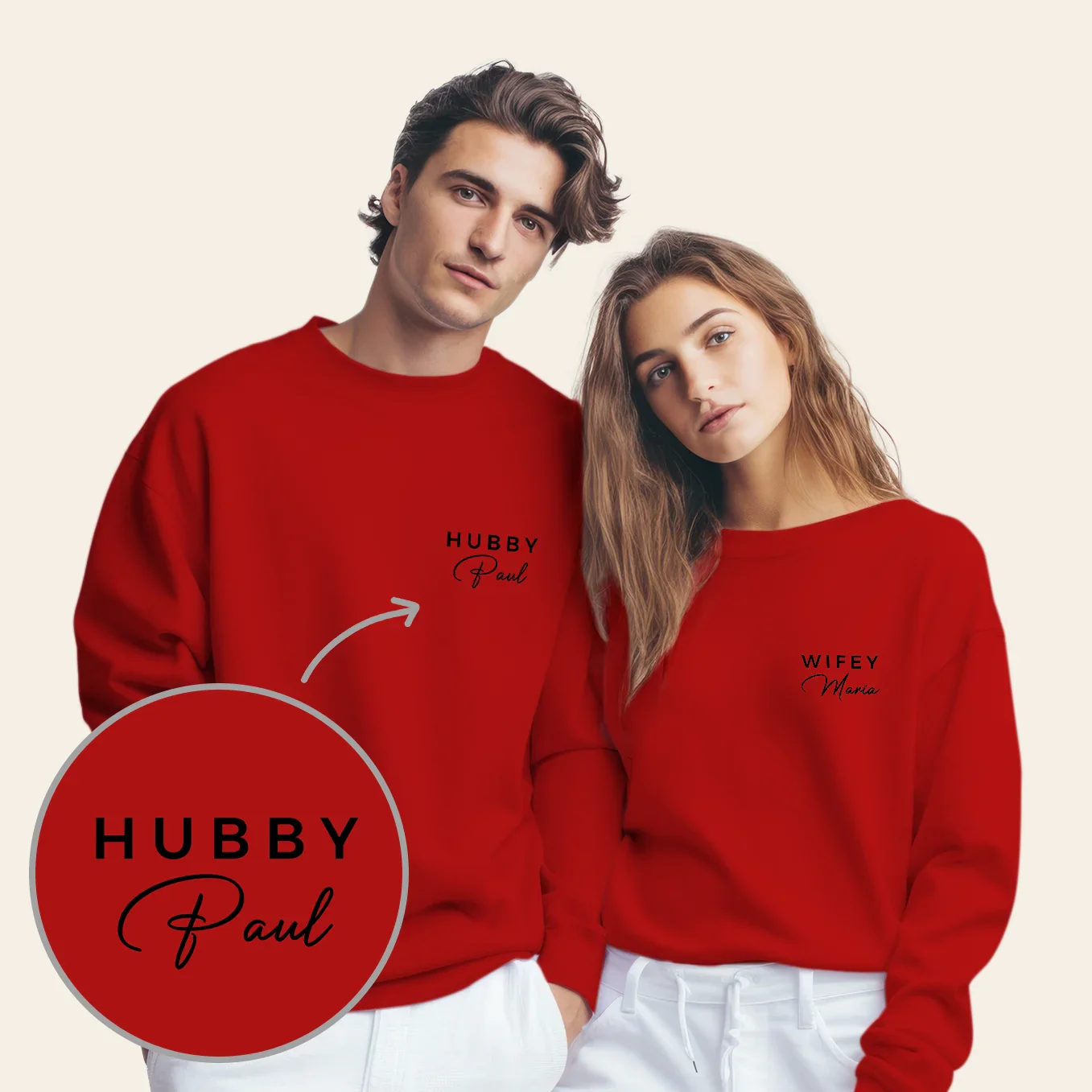 Pull look partenaire personnalisé « Hubby &amp; Wifey » - Image 3