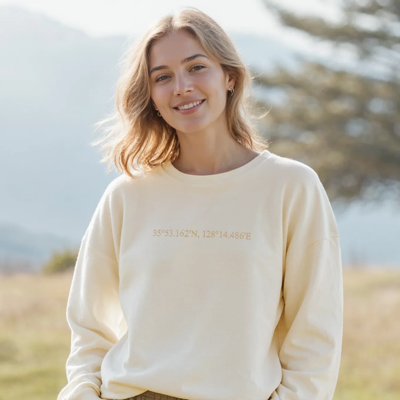 Personalisierter Sweater Bestickt "Koordinaten" - Image 10