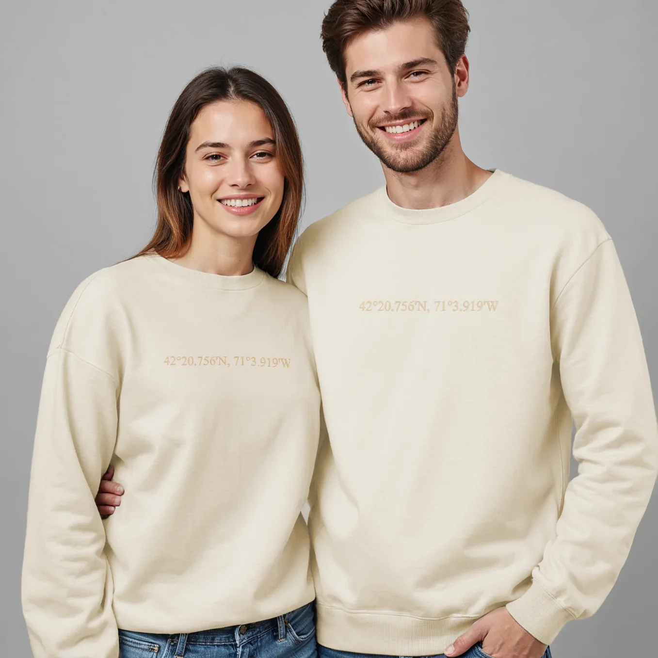 Personalisierter Sweater Bestickt "Koordinaten" - Image 11