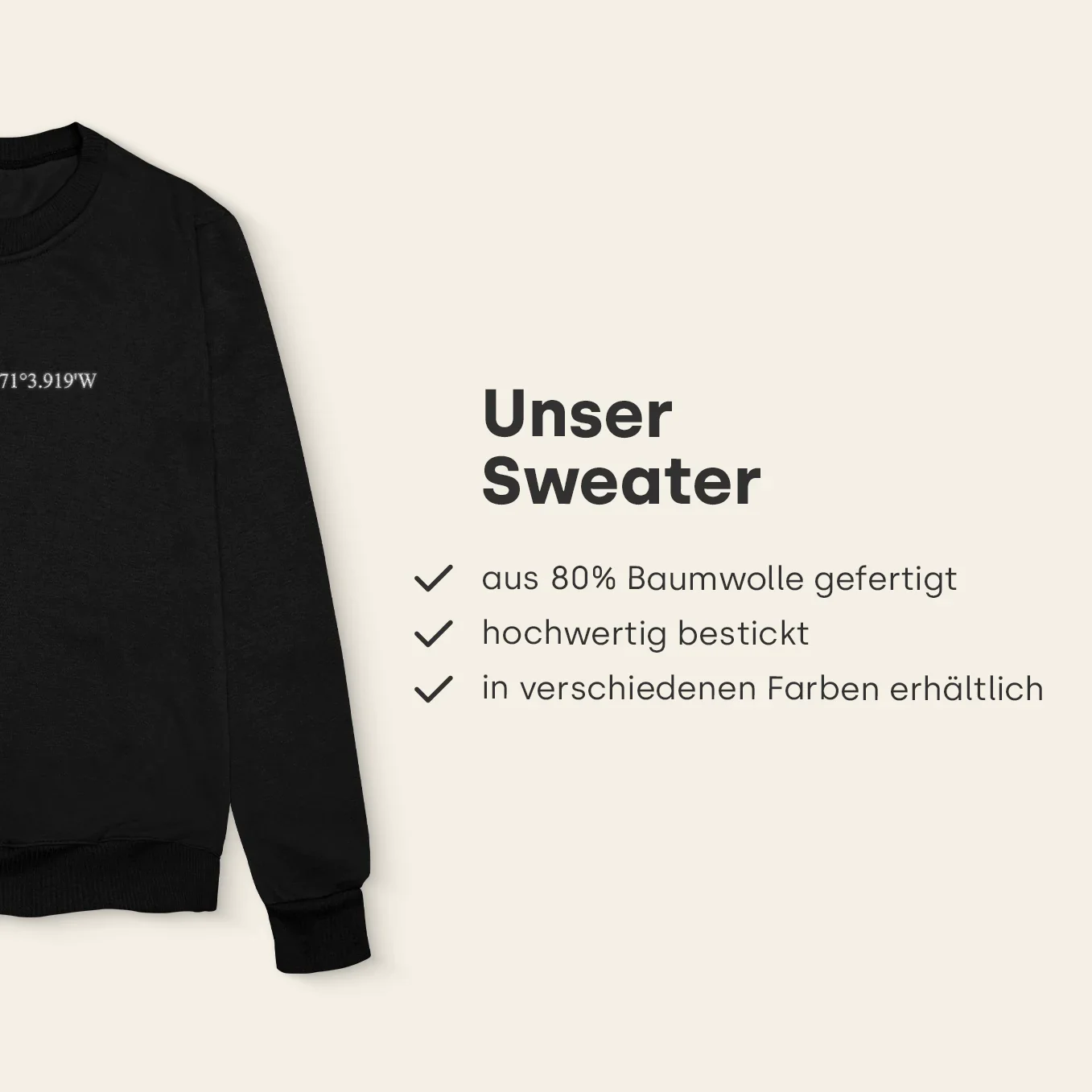 Personalisierter Sweater Bestickt "Koordinaten" - Image 12