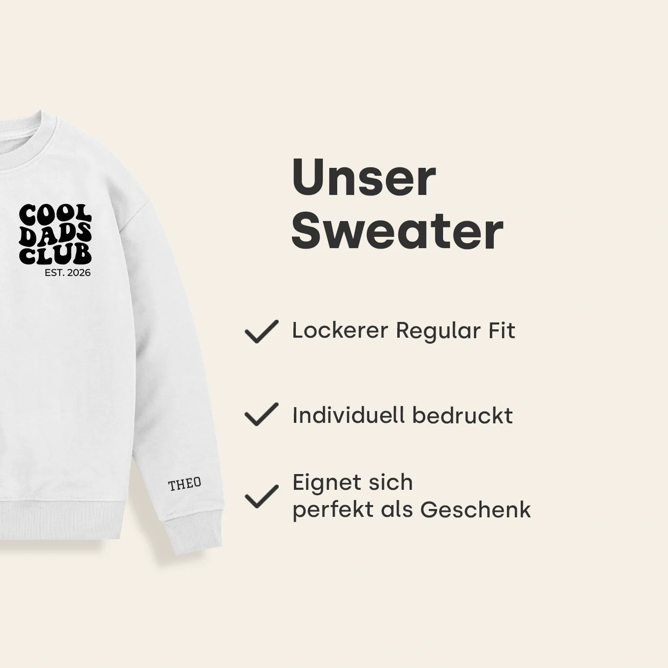 Personalisierter Sweater "Cool Dads Club" mit Ärmeldruck - Image 10