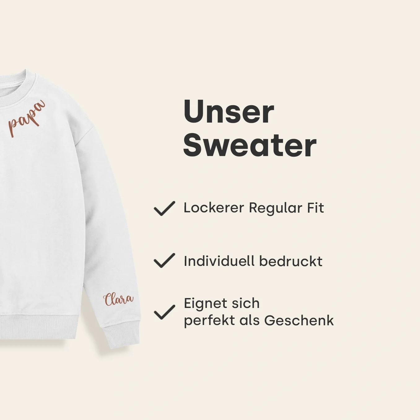 Personalisierter Sweater "Lieber Papa" mit Ärmeldruck - Image 10