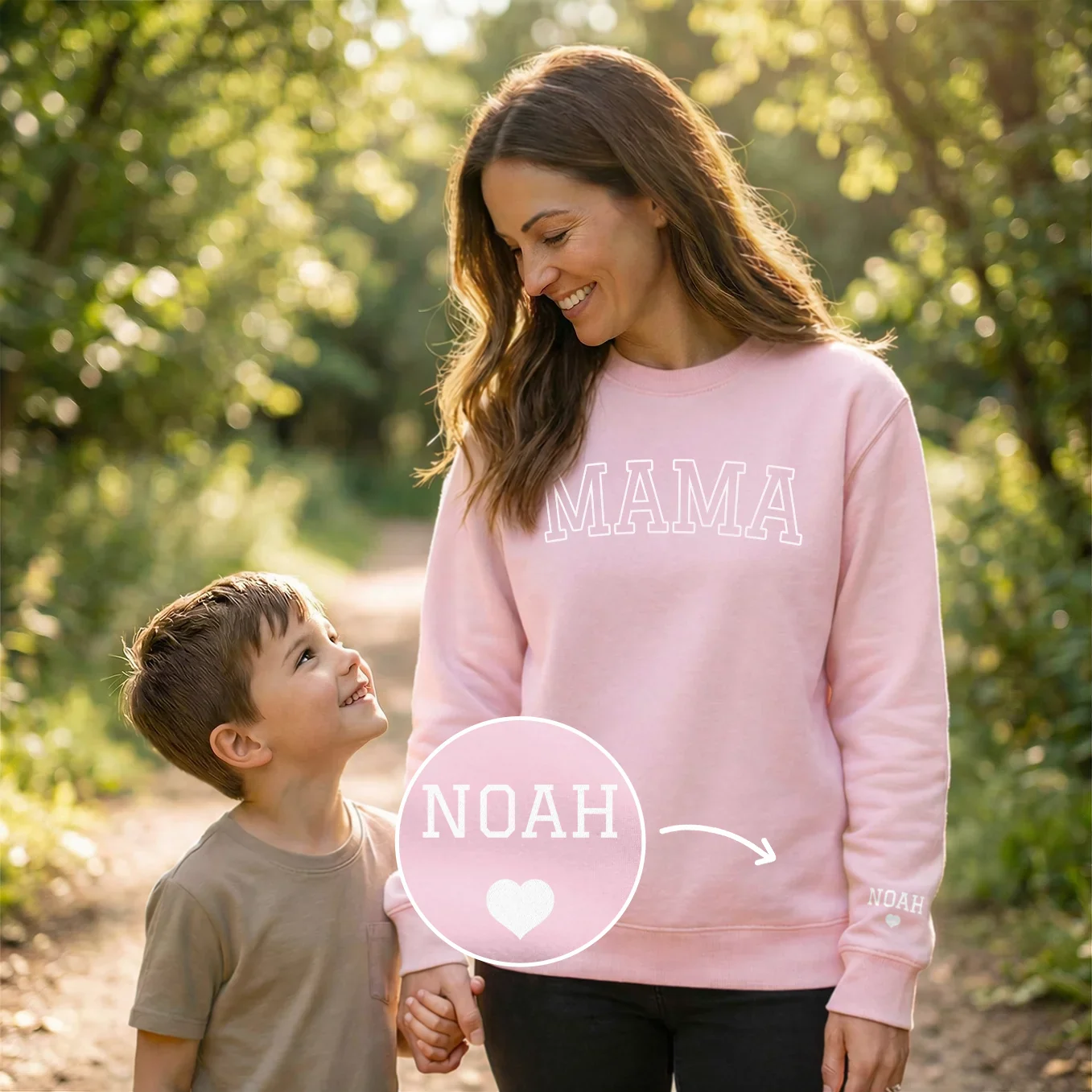 Personalisierter Sweater "Mama & Kinder" mit Ärmeldruck - Image 12