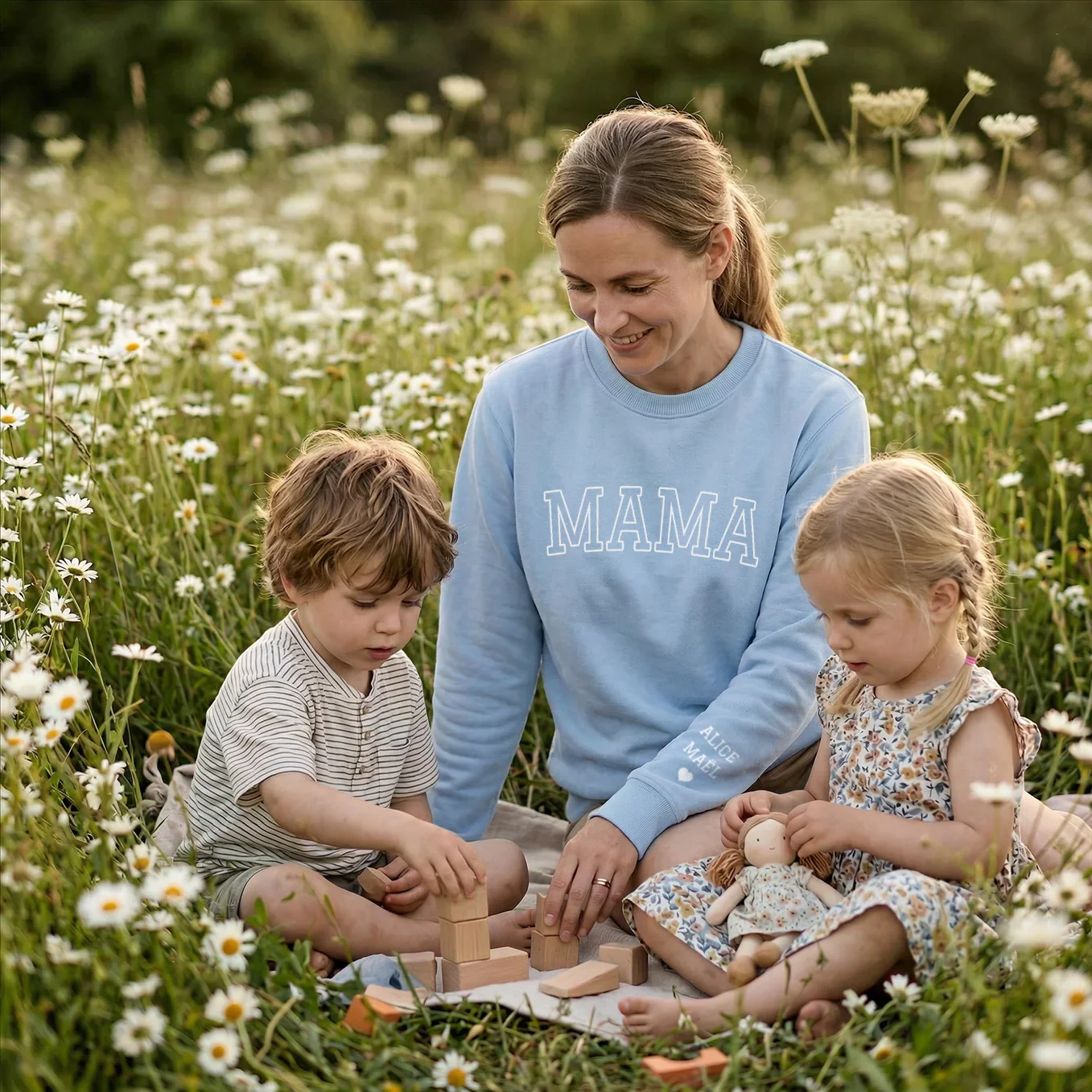 Personalisierter Sweater "Mama & Kinder" mit Ärmeldruck - Image 20
