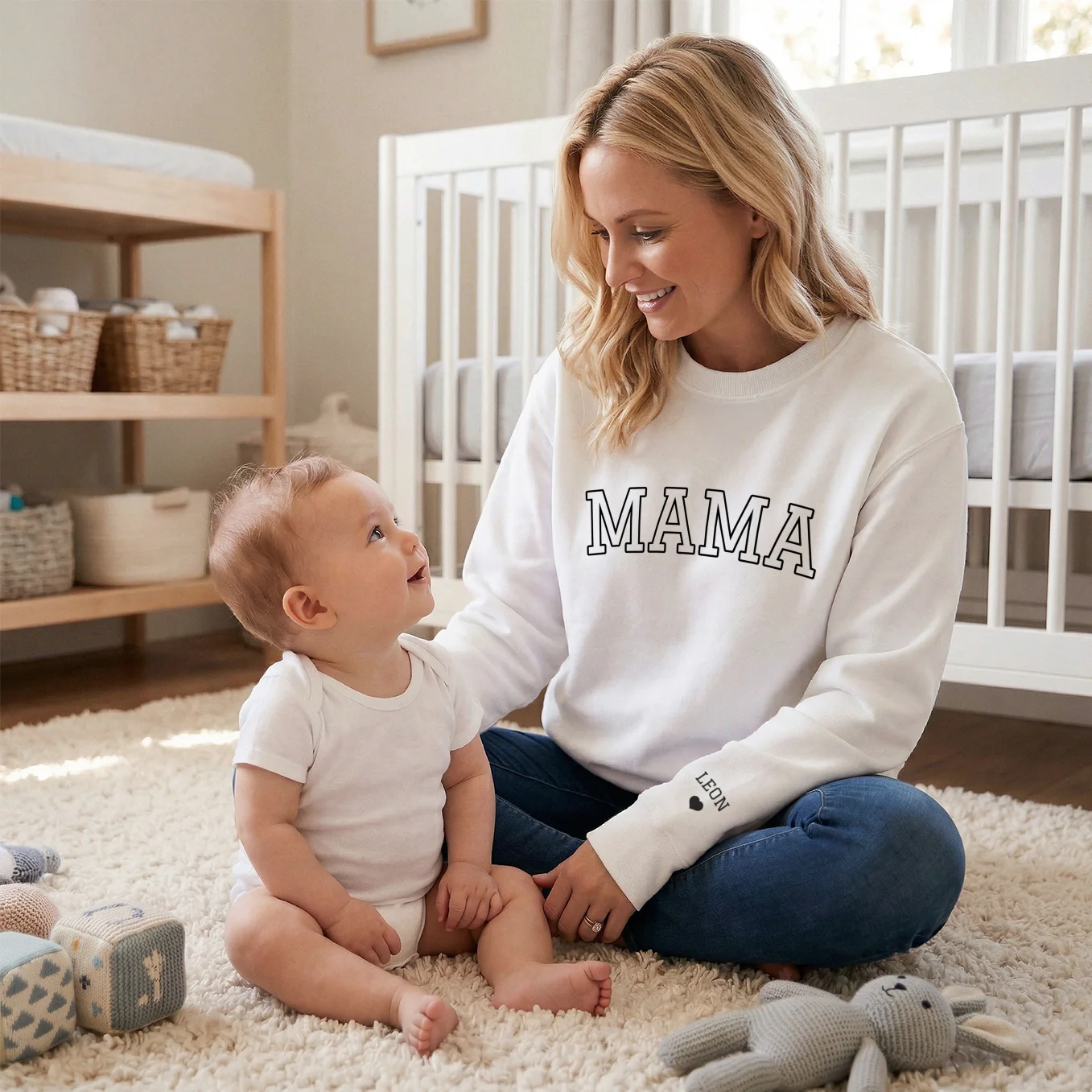 Personalisierter Sweater "Mama & Kinder" mit Ärmeldruck - Image 7