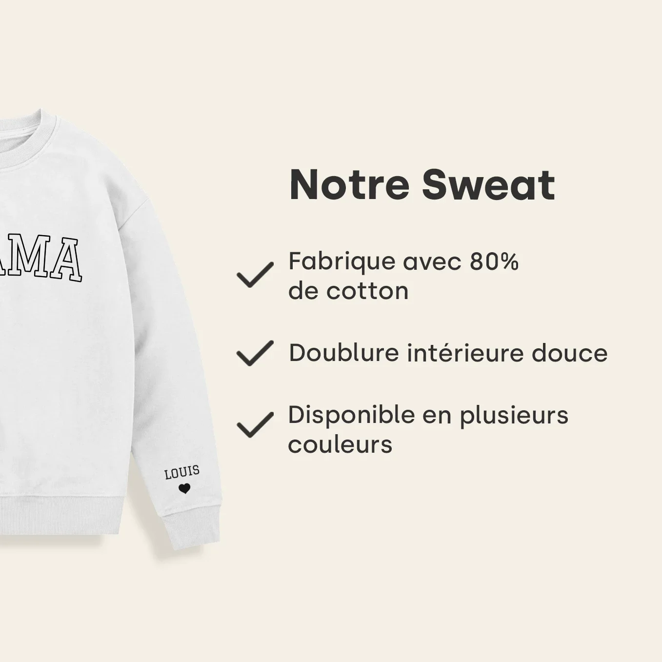 Personalisierter Sweater "MAMA" mit Ärmeldruck - Image 20