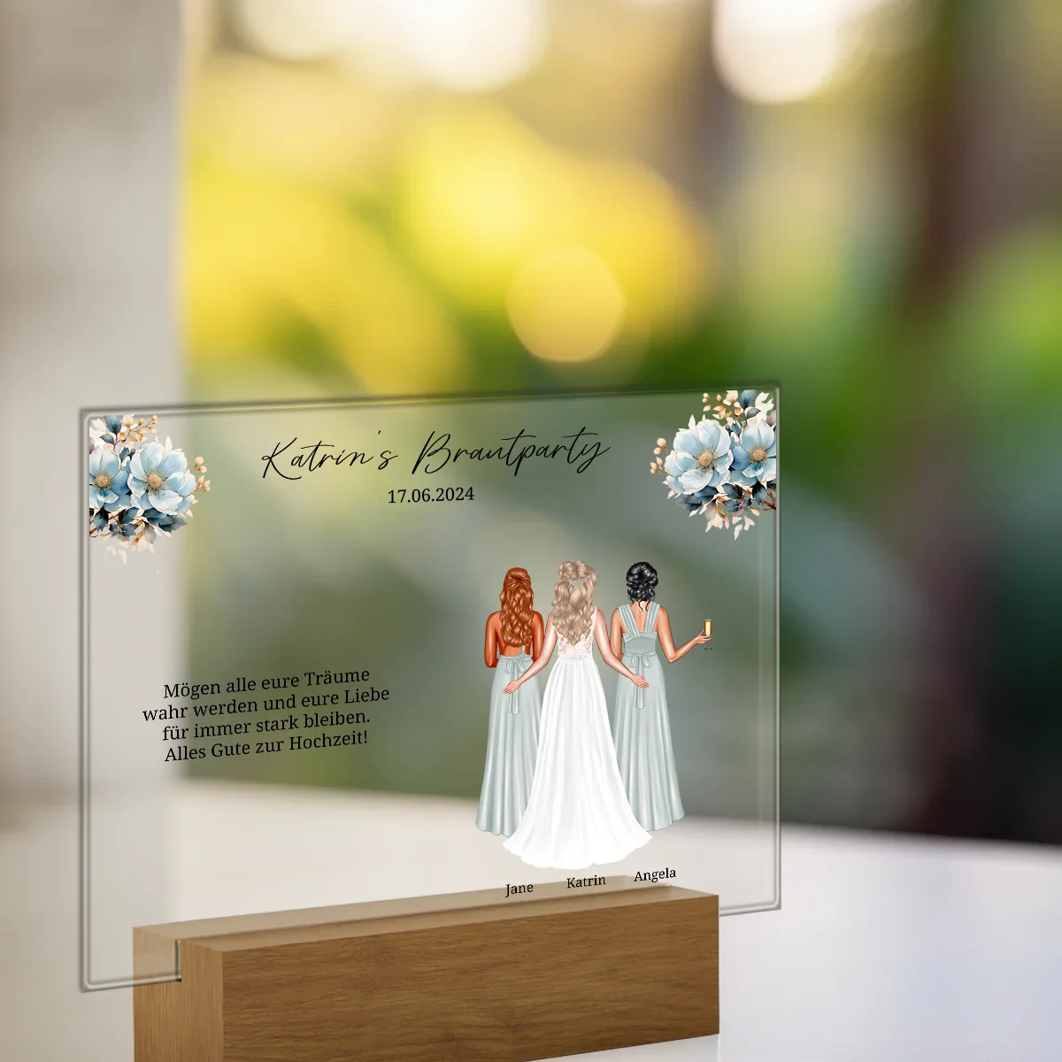 Verre acrylique personnalisé « Fleurs de douche nuptiale » - Image 5