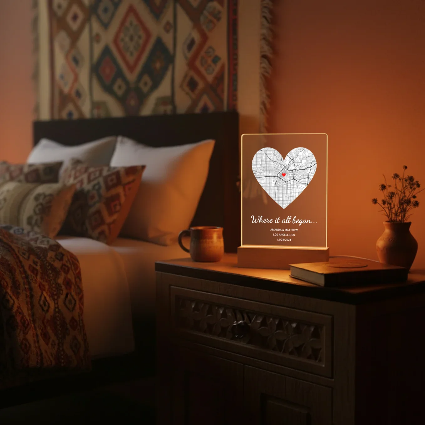 (US) Personalisiertes Acryl-Licht ''Wo alles begann'' | Nachtlicht, Dekolicht, Glowlight - Image 4
