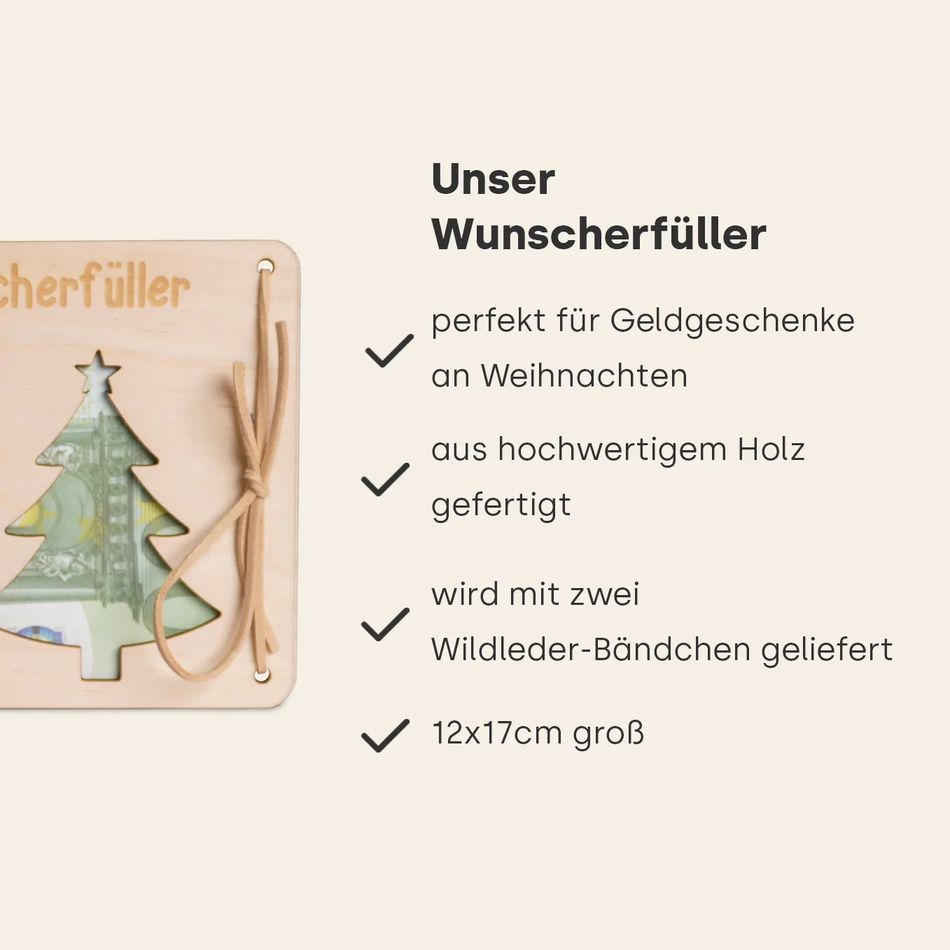 Carte en bois cadeau d'argent personnalisée « Wish Fulfiller » - Image 6