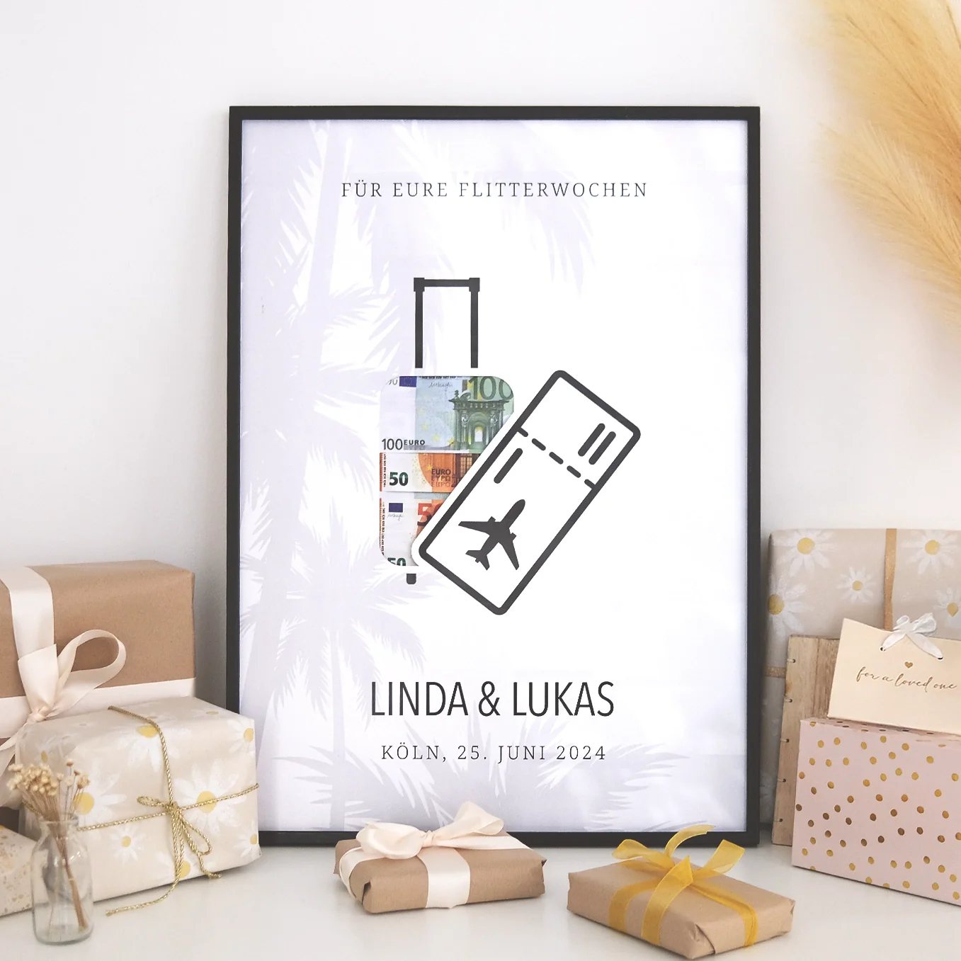 Cadeau d'argent personnalisé pour le mariage "lune de miel" - Image 3