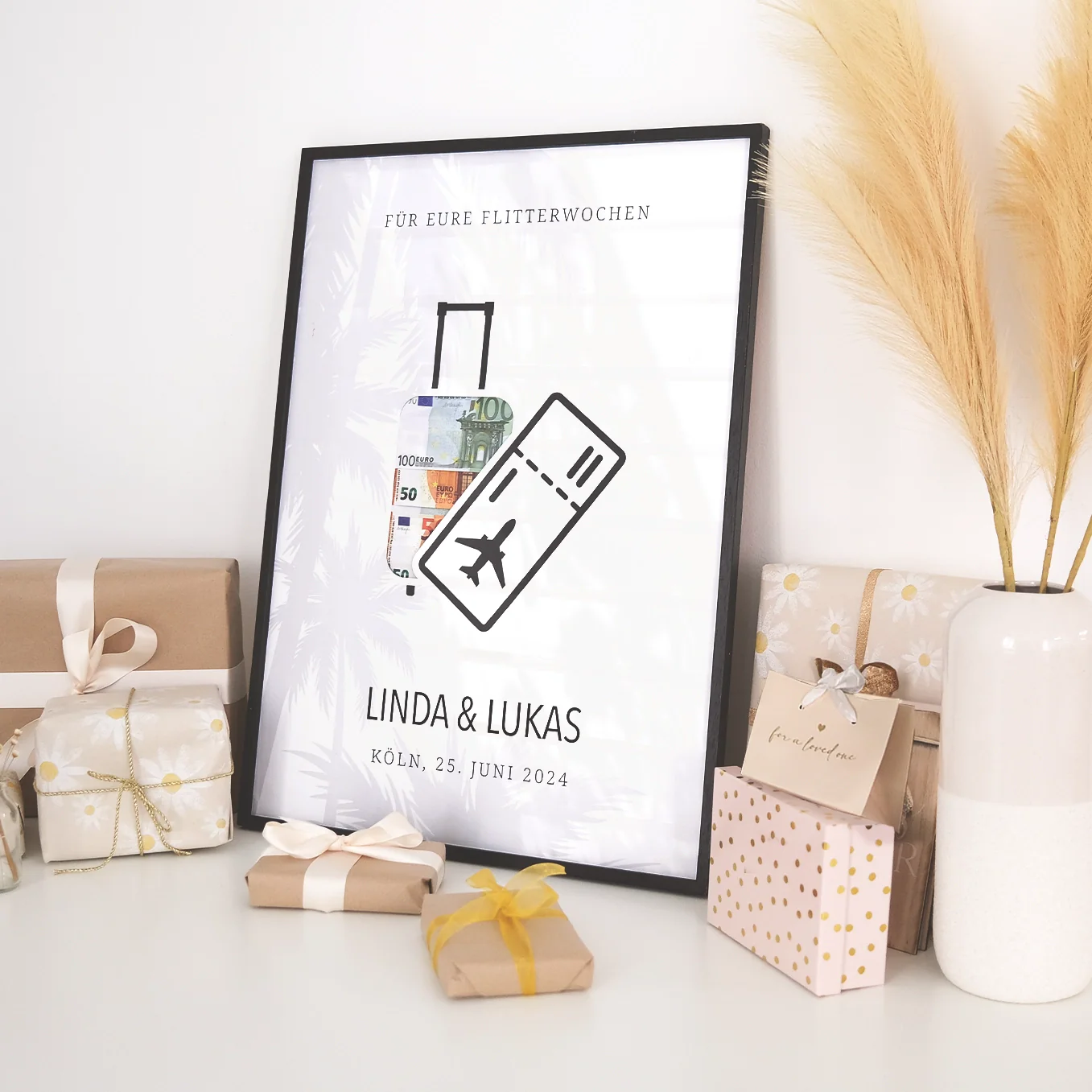 Cadeau d'argent personnalisé pour le mariage "lune de miel" - Image 5