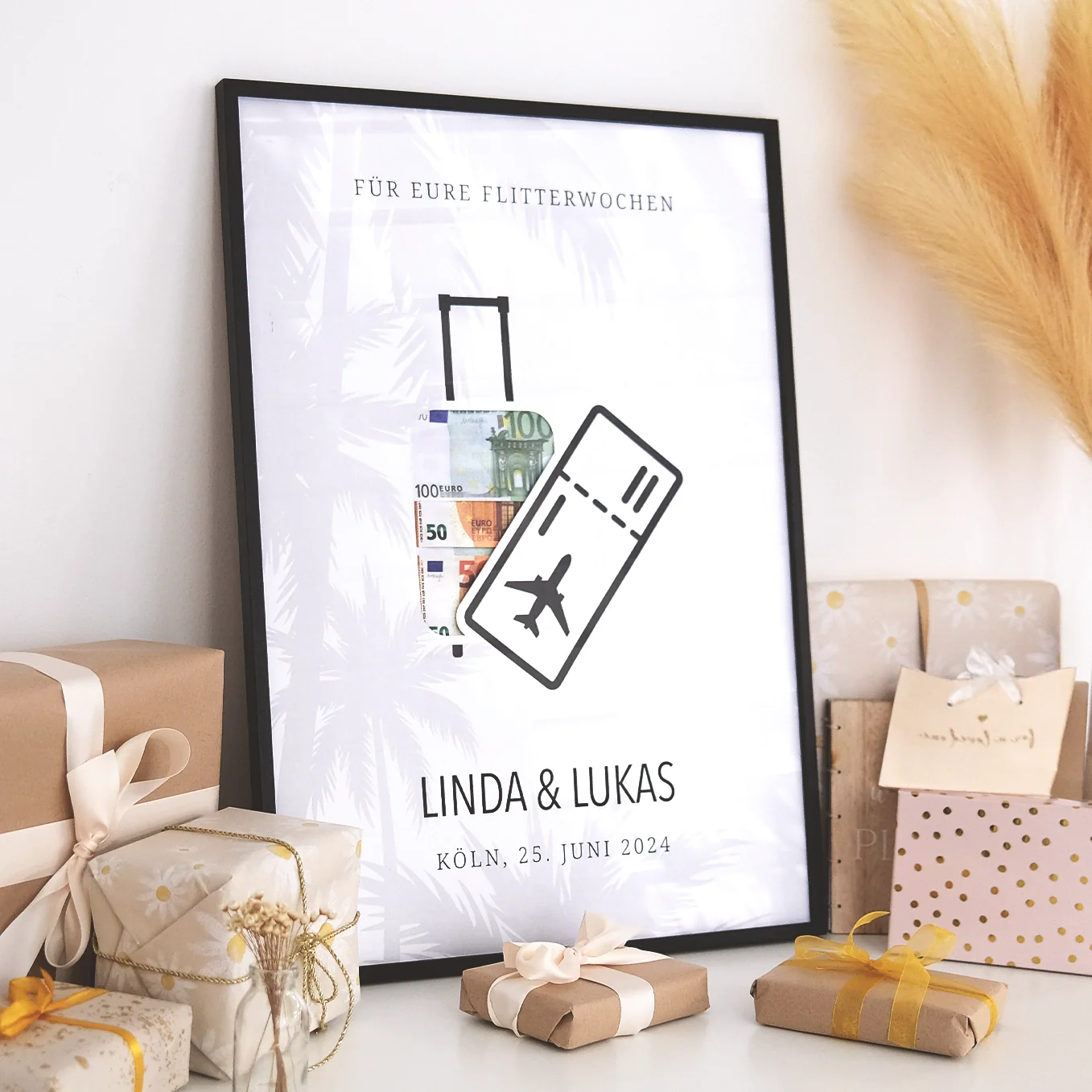 Cadeau d'argent personnalisé pour le mariage "lune de miel" - Image 8