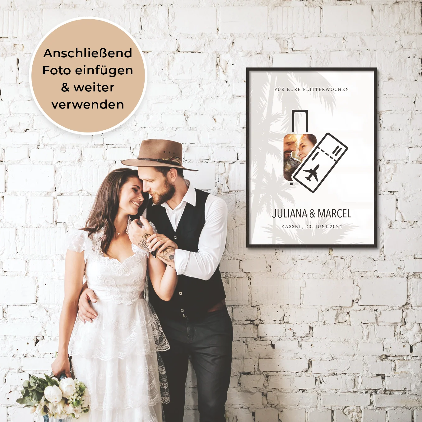Cadeau d'argent personnalisé pour le mariage "lune de miel" - Image 9
