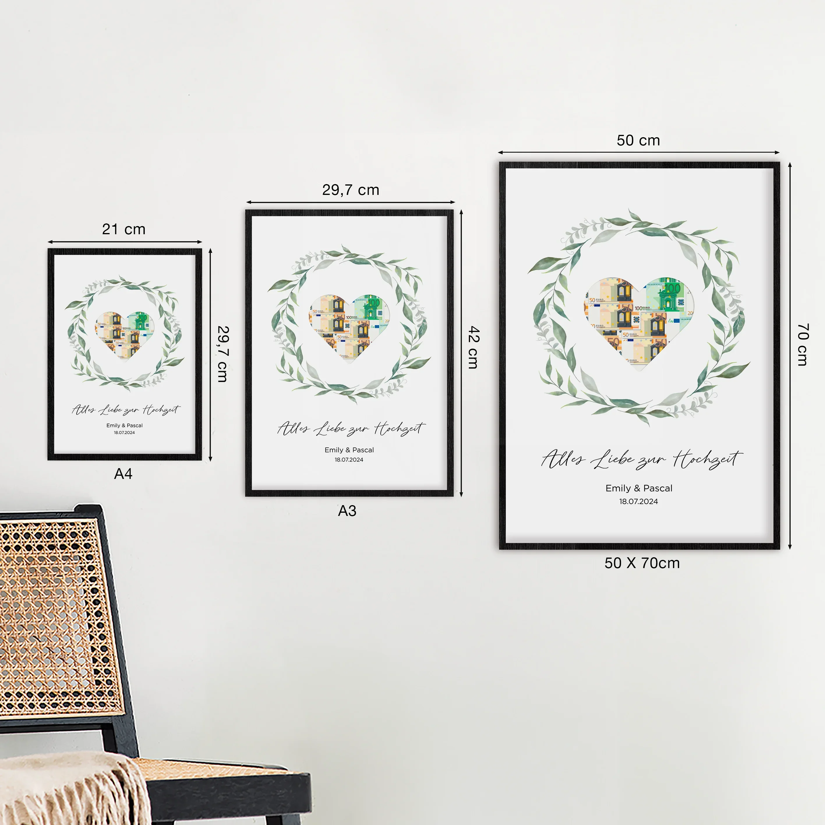 Cadeau de mariage personnalisé en espèces « Couronne » - Image 9