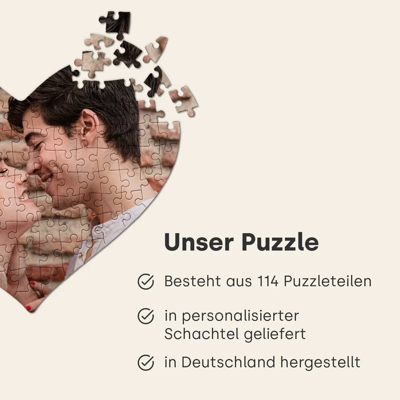 Personalisiertes Herz Puzzle "Foto" - Image 5