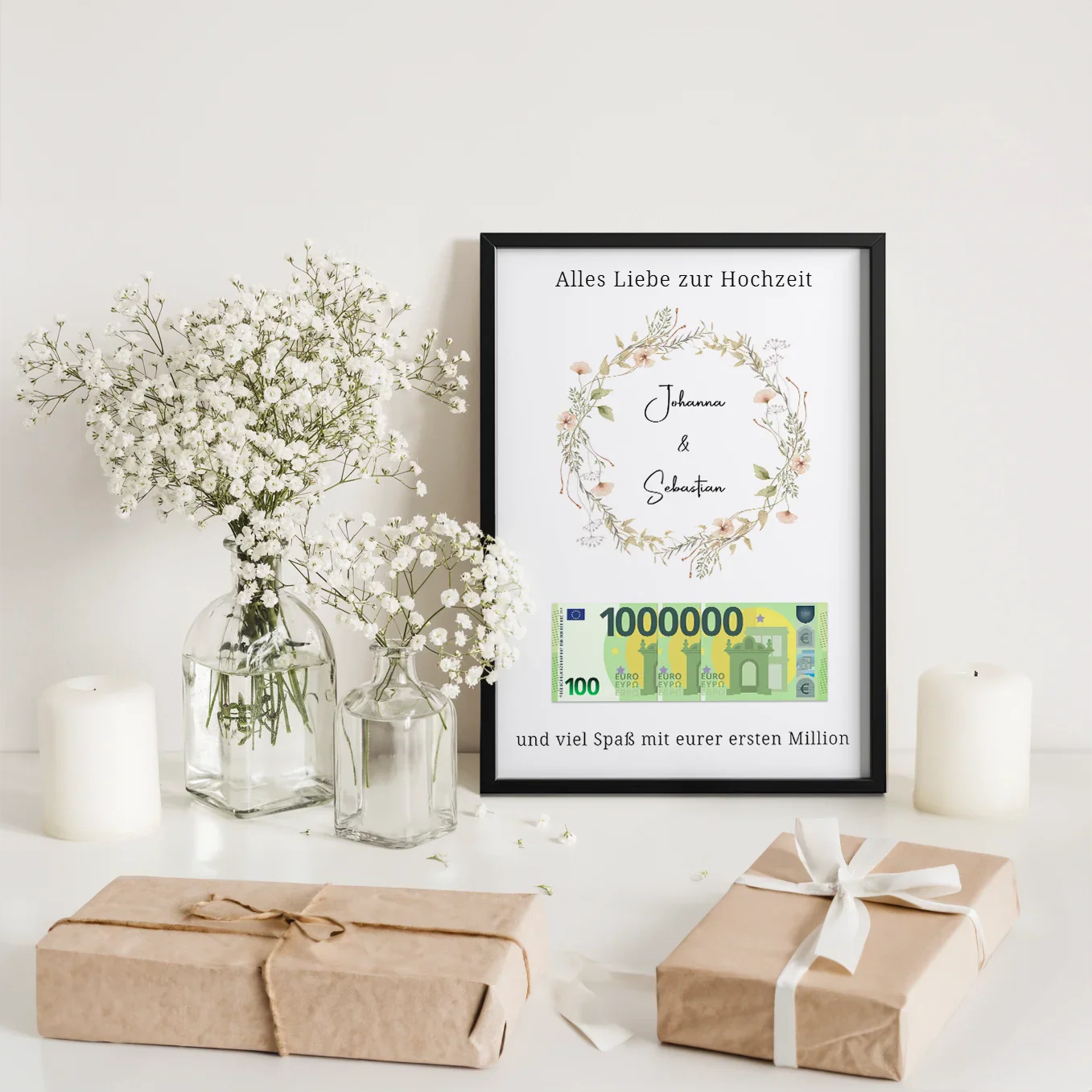 Affiche de mariage personnalisée "Premier million" (Couronne)