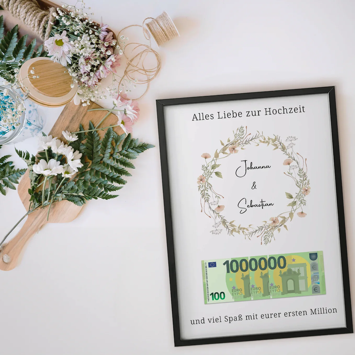 Affiche de mariage personnalisée "Premier million" (Couronne) - Image 2