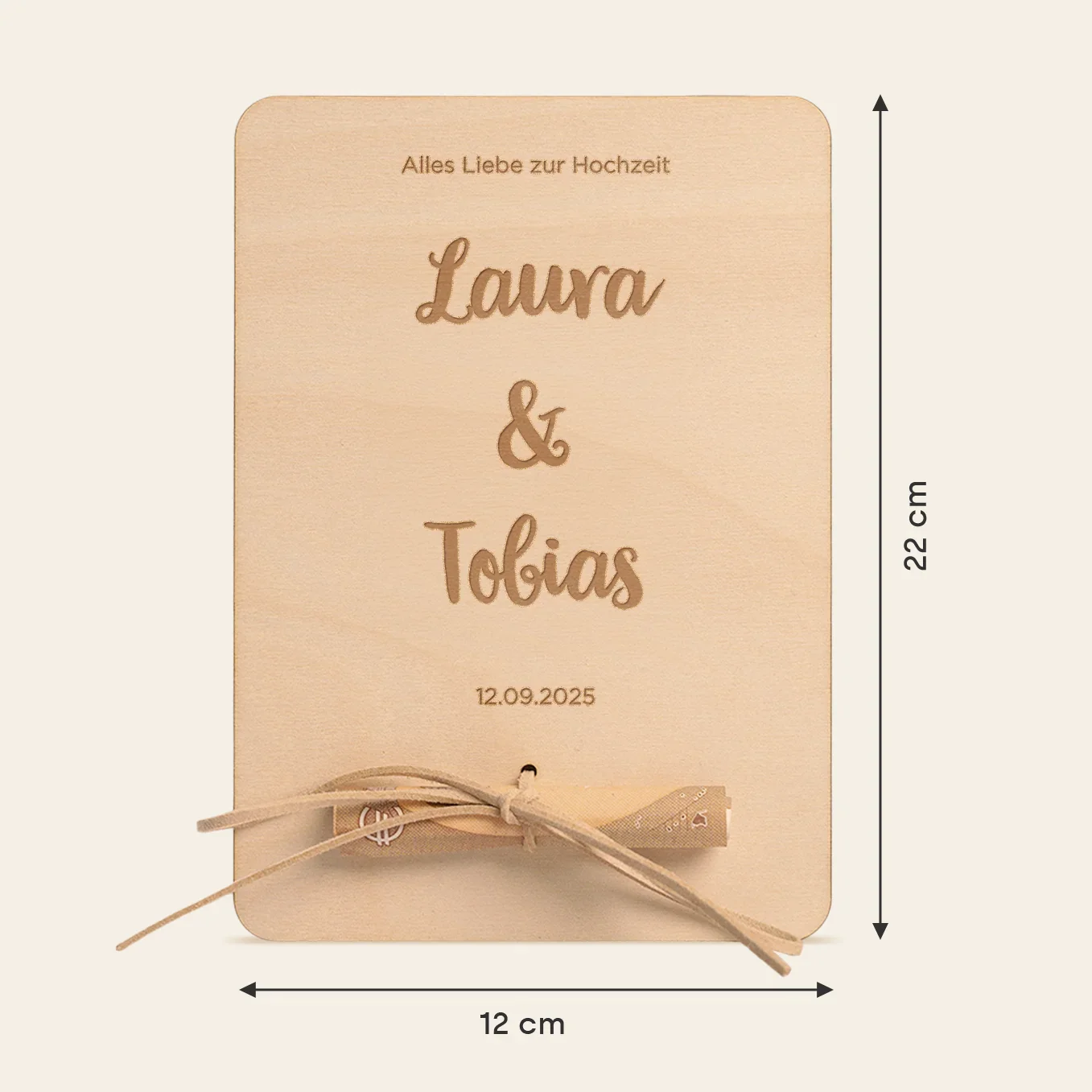 Personalisiertes Holzkarte "Hochzeit" als Geldgeschenk - Image 6