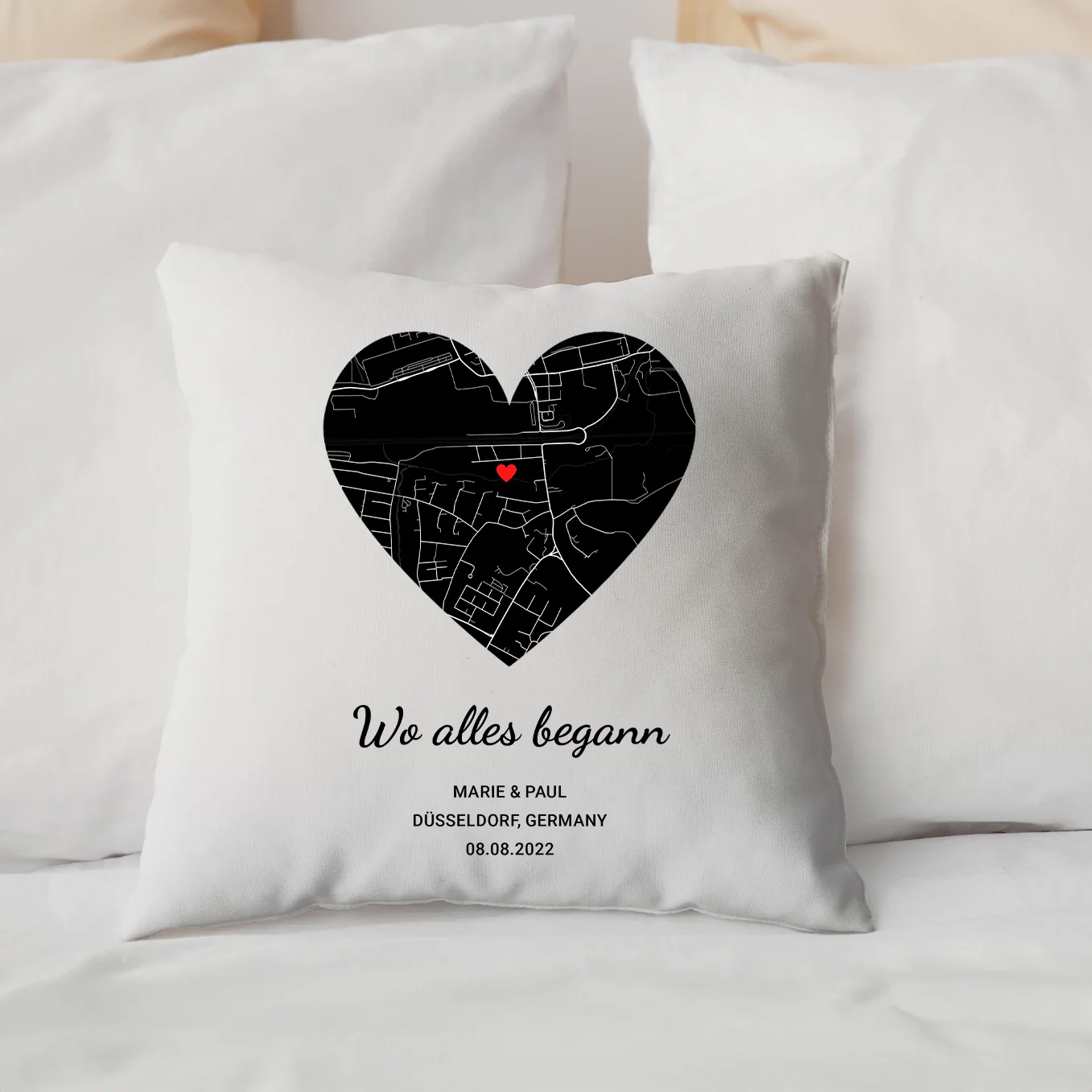 Oreiller Personnalisé ''Carte Coeur''