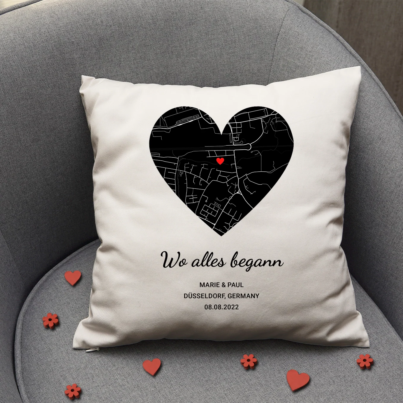 Oreiller Personnalisé ''Carte Coeur'' - Image 9