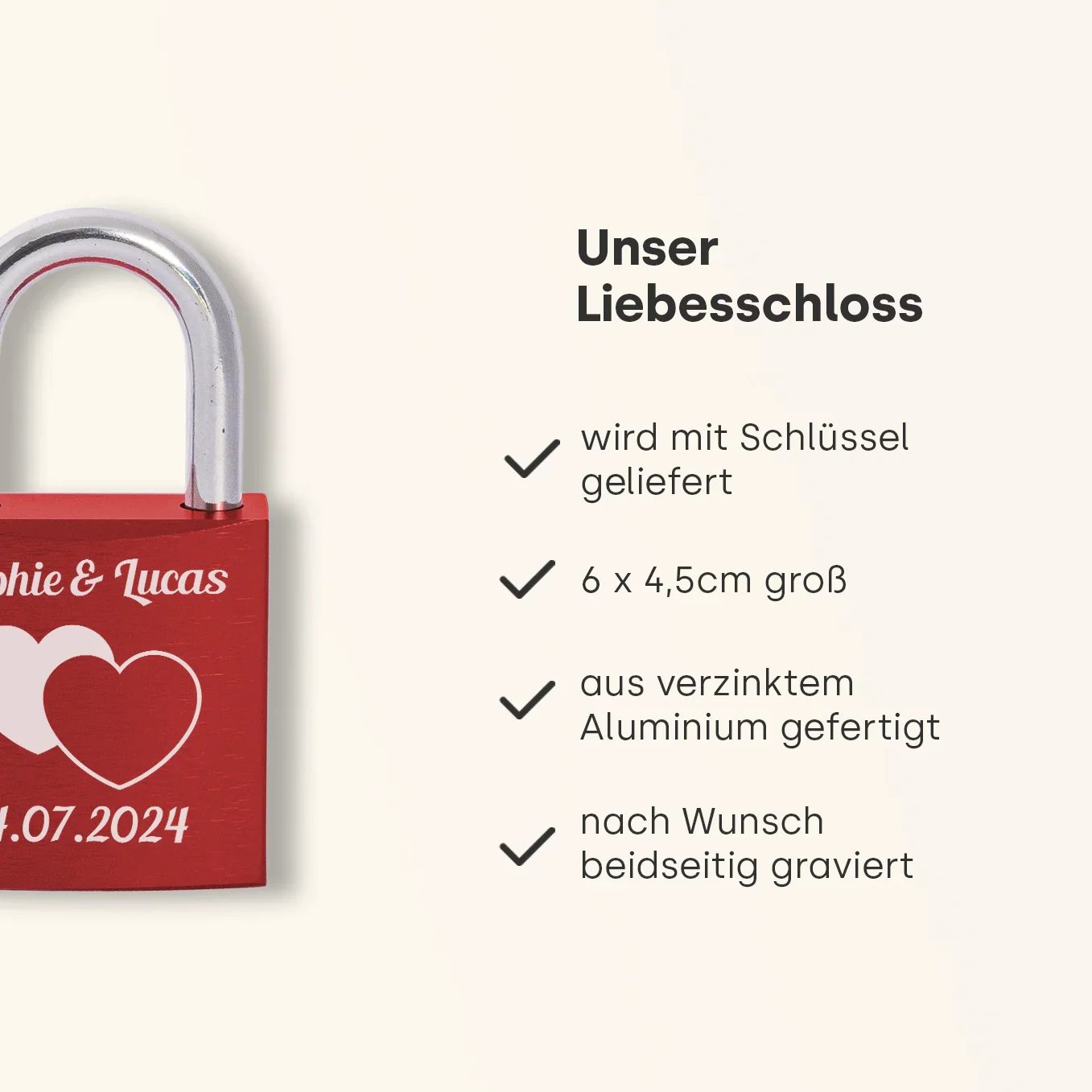 Personalisiertes Liebesschloss "Ewige Liebe" - Image 8