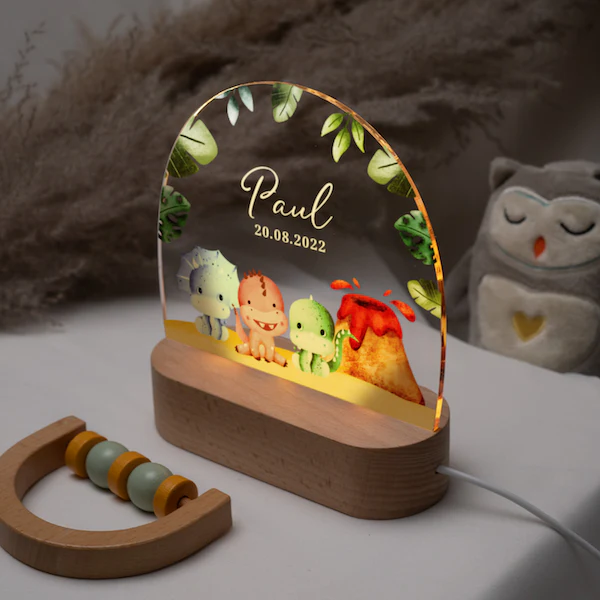 Veilleuse personnalisée pour enfants "Dinosaures" - Image 2